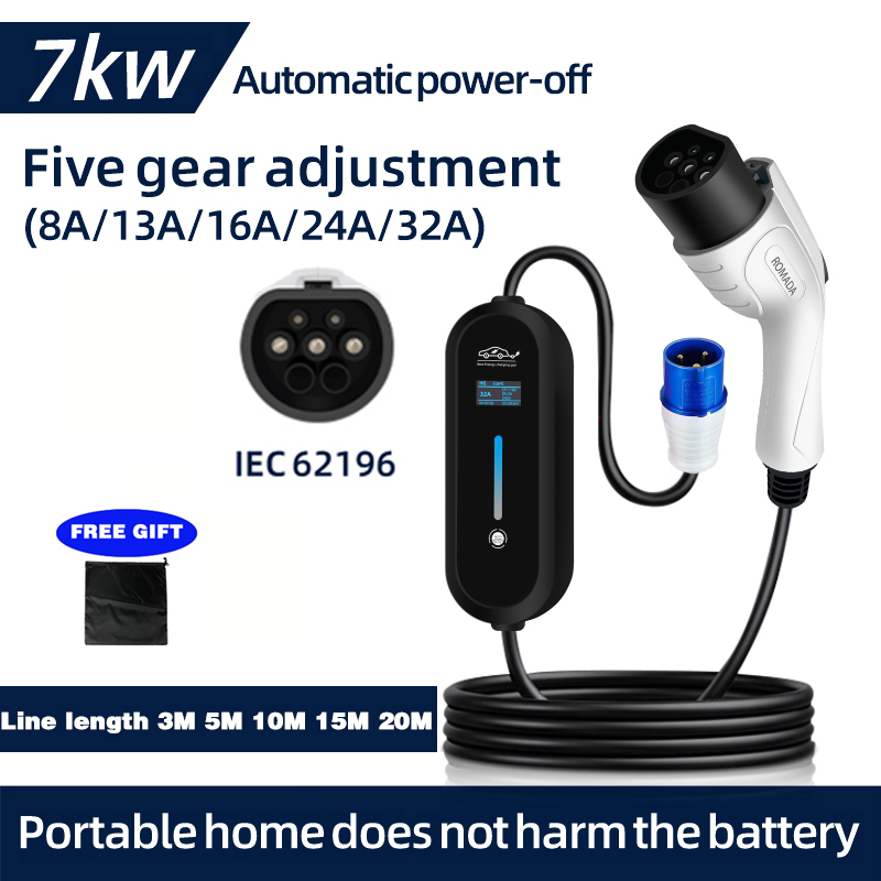 ROMADA 7KW 32A EV Portable Cha - огляд і ціна Ev Charger Adapter